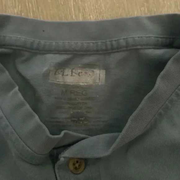 Men’s LL Bean Long Sleeve Blue Henley Size Medium - Picture 4 of 4